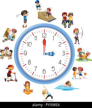 Time relate with activity illustration Stock Vector
