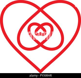 Heart sign for Valentine day. Vector illustration Stock Vector