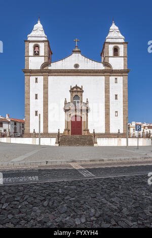 Igreja de Santa Maria da Devesa Church, the mother church of Castelo de Vide, Alto Alentejo, Portugal Stock Photo