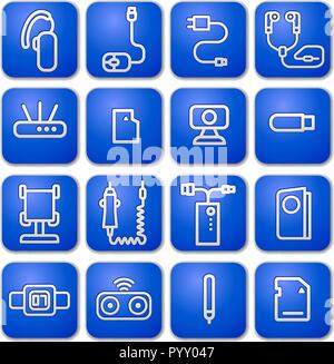 illustration of concept accessories icons for mobile phone devices ...