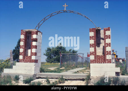 Graveyard for Wounded Knee Massacre victims, Pine Ridge Sioux Reservation, South Dakota. Photograph Stock Photo
