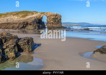 Playa las catedrales Catedrais beach in Ribadeo Galicia of Lugo Spain ...