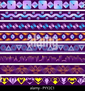 8 backdrops in style and ultraviolet from geometric figures. Stock Vector