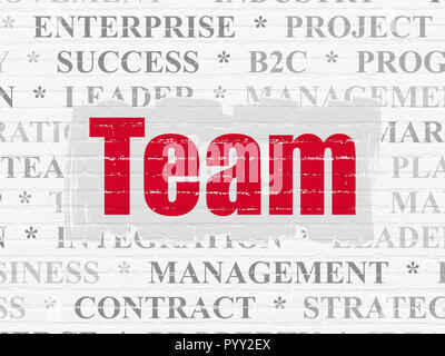 Business concept: Team on wall background Stock Photo