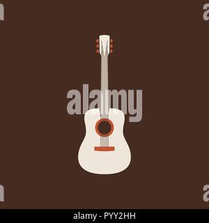 Acoustic guitar icon. Isolated Vector String ill. Stock Vector