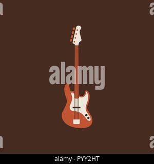 Bass guitar icon. Isolated Vector String ill. Stock Vector