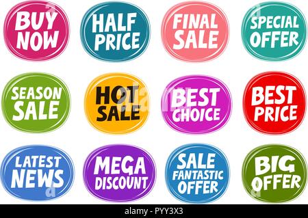 Sale, label set. Business concept. Vector illustration Stock Vector