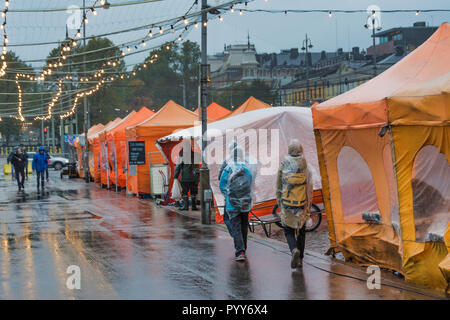 Annual fish market at Market square in Helsinki Finland Stock Photo