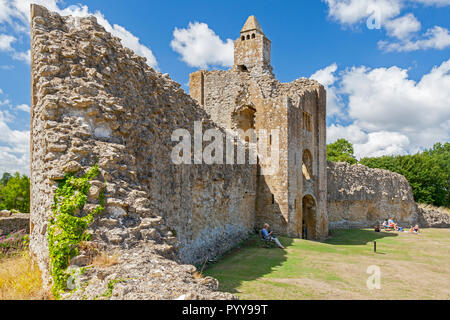 The Gatehouse at the 12th century ruins of Sherborne Old Castle once leased to Sir Walter Raleigh, Dorset, England, UK Stock Photo