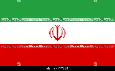 Simple flag of Iran. Correct size, proportion, colors. Stock Vector
