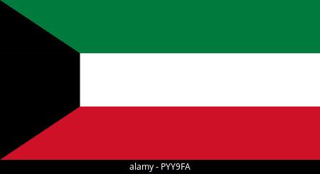 Simple flag of Kuwait. Correct size, proportion, colors. Stock Vector