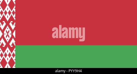 Simple flag of Belarus. Correct size, proportion, colors. Stock Vector