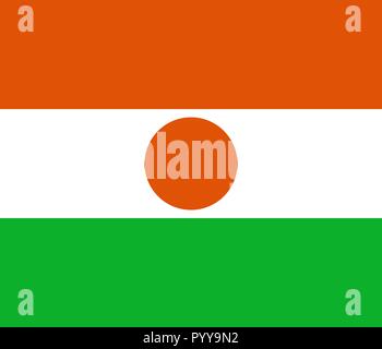 Simple flag of Niger. Correct size, proportion, colors. Stock Vector