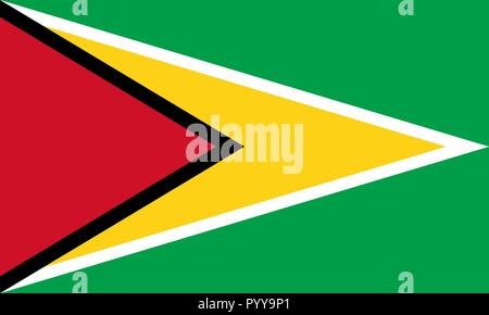 Simple flag of Guyana. Correct size, proportion, colors. Stock Vector