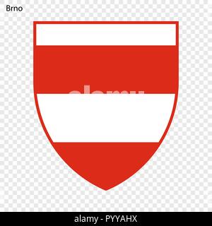 Emblem of Brno. City of Czech Republic. Vector illustration Stock Vector