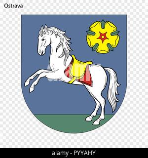 Emblem of Ostrava. City of Czech Republic. Vector illustration Stock Vector