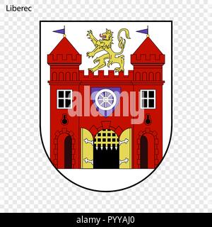 Emblem of Liberec. City of Czech Republic. Vector illustration Stock Vector