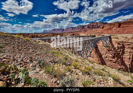 Navajo Bridge, Marble Canyon and Vermillion Cliffs, Arizona, USA, North America Stock Photo