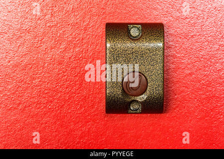 Electronic door lock close up on red Stock Photo