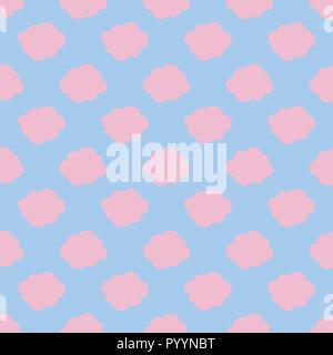 Clouds weather seamless pattern background pink blue Stock Vector