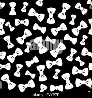 Bow ties art seamless black white wallpaper repeat pattern Stock Vector
