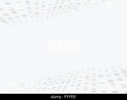 Abstract white and gray halftone perspective background. Vector illustration Stock Vector