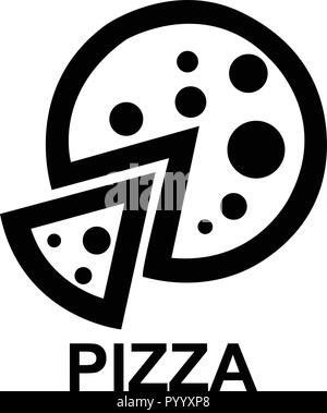Pizza icon with a slice cut from it Stock Vector
