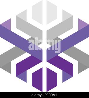 creative colorful vector concept Hexagon geometric polygonal logo. Stock Vector
