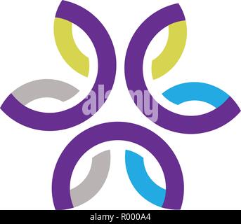 abstract creative geometric connected color technology logo Stock Vector