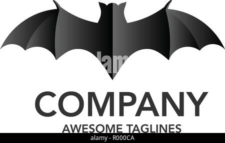 creative minimalist bat illustration logo vector Stock Vector