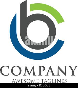 BC letter logo design vector illustration template, B letter logo vector, letter C and B logo vector, creative Letter BC letter logo Stock Vector