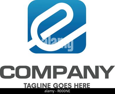 creative  letter E square memorable logo concept design template Stock Vector