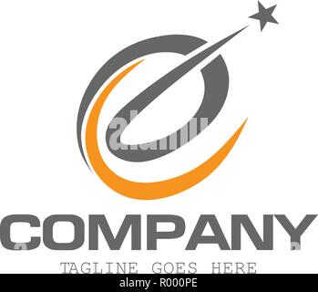 creative  letter E  with star memorable logo concept design template Stock Vector