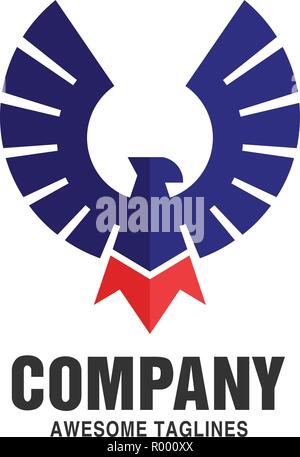 Falcon Eagle Bird color logo Template vector design Stock Vector