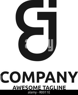 Abstract creative Letter ej Logo Design Vector isolated on white. Stock Vector