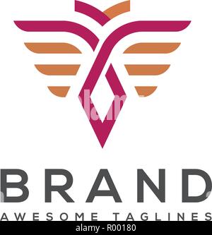 best simple Vector wings logo. Winged logo company and icon wing flying, eagle wing brand and logotype wing bird illustration Stock Vector