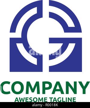 simple modern creative letter G as target icon vector, letter G logo concept Stock Vector