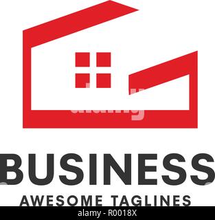 creative house symbol with letter G sign logo template Stock Vector