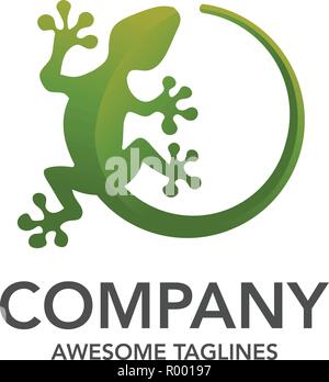 Lizard vector illustration logo template icon design, creative gecko logo vector Stock Vector