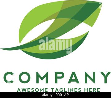 Logo of green leaf ecology nature element vector icon. Design shape leaf logo and abstract organic leaf logo. Stock Vector