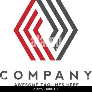 creative geometric lines as hexagon vector logo concept illustration Stock Vector