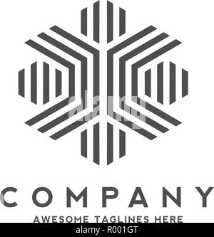 creative geometric lines as hexagon vector logo concept illustration Stock Vector