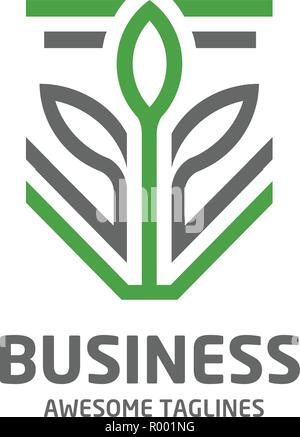 Design shape leaf green color logo, Leaf logo eco graphic creative template, green environment decoration modern logo Stock Vector