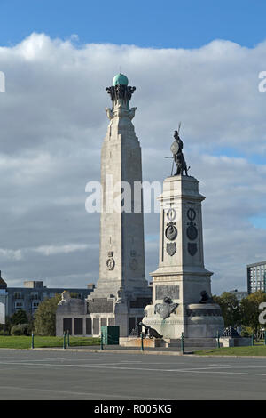 Naval War Memorial and Armada Monument, Plymouth Hoe, Plymouth, Devon, England, Great Britain Stock Photo