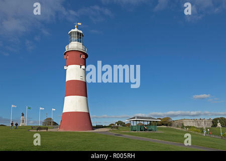 Smeaton's Tower on Plymouth Hoe, Plymouth, Devon, England, Great Britain Stock Photo