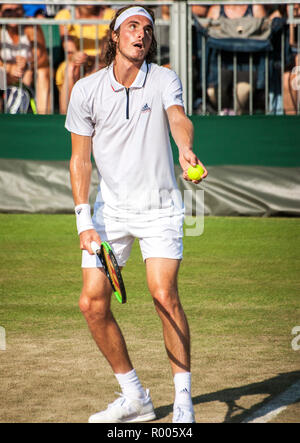 Stefanos Tsitsipas male tennis player Wimbledon 2018 Stock Photo