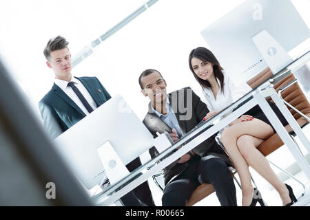 image of friendly business team in the workplace.the concept of teamwork Stock Photo