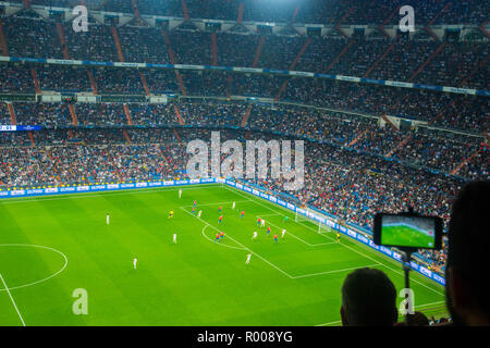 Champions League football match, Real Madrid-Victoria Plzen. Santiago Bernabeu stadium, Madrid, Spain. Stock Photo