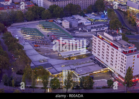 Central coach railway station, fair dam, Charlottenburg, Berlin, Germany, Zentraler Omnibusbahnhof, Messedamm, Deutschland Stock Photo