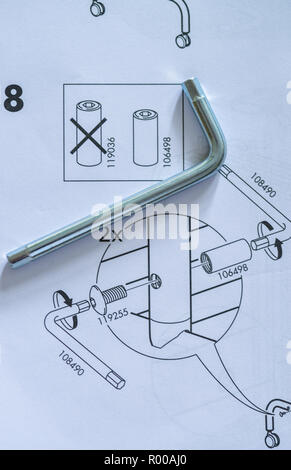 IKEA Construction instructions, IKEA Aufbauanleitung Stock Photo